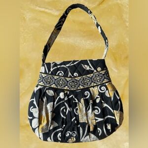 Vera Bradley Pleated Hannah Bag in Yellow Bird (Retired Fall 2009)